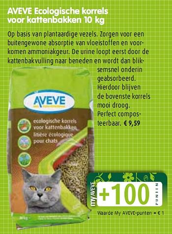 Promoties Ecologische korrels voor kattenbakken - Huismerk - Aveve - Geldig van 29/09/2010 tot 09/10/2010 bij Aveve