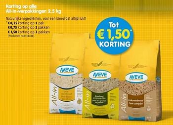 Promoties Korting op all all-in-verpakkingen - Huismerk - Aveve - Geldig van 29/09/2010 tot 09/10/2010 bij Aveve