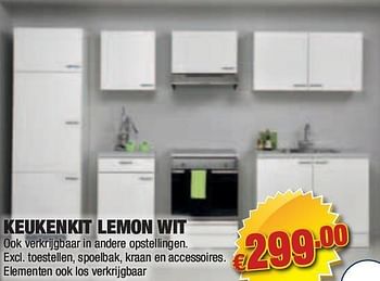 Promoties Keukenkit lemon wit - Huismerk - Cevo - Geldig van 07/10/2010 tot 27/10/2010 bij Cevo Market