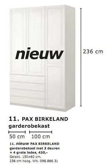 Penelope muis Vergelijking Huismerk - Ikea Nieuw pax birkeland garderobekast - Promotie bij Ikea