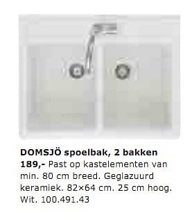 liter Ingrijpen Isaac Huismerk - Ikea Domsjö spoelbak, 2 bakken - Promotie bij Ikea