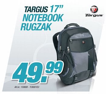 Promotions Notebook rugzak - Targus - Valide de 11/10/2010 à 30/10/2010 chez Auva