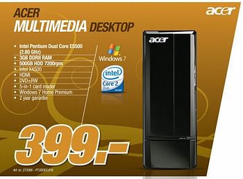 Promoties Multimedia desktop - Acer - Geldig van 11/10/2010 tot 30/10/2010 bij Auva