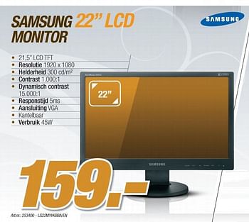 Promotions Lcd monitor - Samsung - Valide de 11/10/2010 à 30/10/2010 chez Auva
