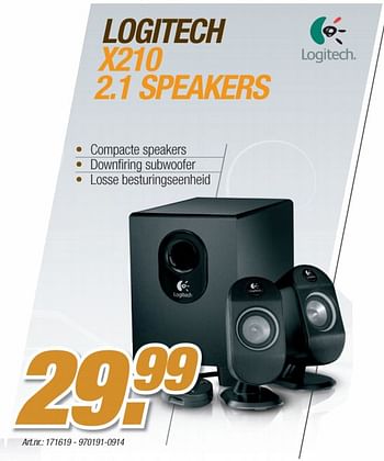 Promotions 2.1 speakers - Logitech - Valide de 11/10/2010 à 30/10/2010 chez Auva