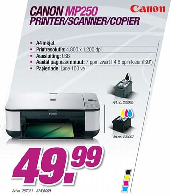 Promoties Printer-scanner-copier - Canon - Geldig van 11/10/2010 tot 30/10/2010 bij Auva