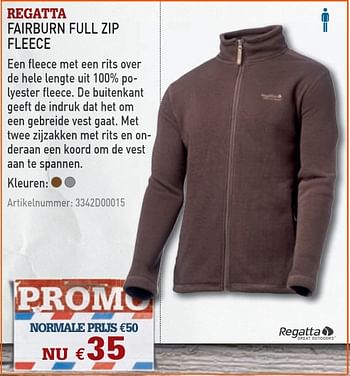 Promoties Fairburn full zip fleece - Regatta - Geldig van 13/10/2010 tot 15/10/2010 bij A.S.Adventure