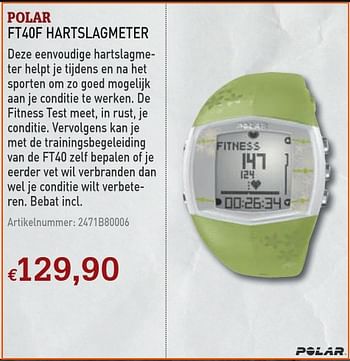 Promoties Ft40f hartslagmeter - Polar - Geldig van 13/10/2010 tot 15/10/2010 bij A.S.Adventure