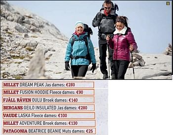 Promoties Dream peak jas dames - MILLET - Geldig van 13/10/2010 tot 15/10/2010 bij A.S.Adventure