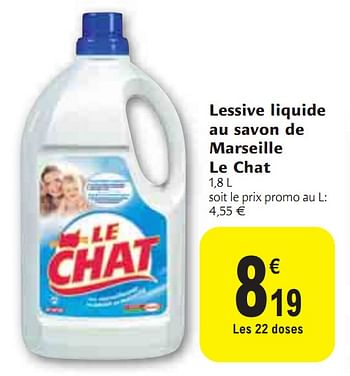 Promotion Carrefour Lessive Liquide Au Savon De Marseille Le Chat Menage Valide Jusqua 4 Promobutler