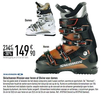 Promoties Skischoenen mission voor heren of divine voor dames - Salomon - Geldig van 27/10/2010 tot 13/11/2010 bij Decathlon