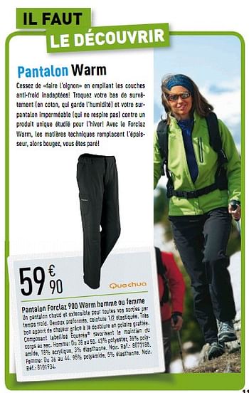 Quechua Pantalon Forclaz 900 Warm homme ou femme - En promotion chez  Decathlon
