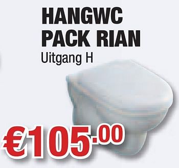 Promoties Hangwc pack rian - Huismerk - Cevo - Geldig van 28/10/2010 tot 10/11/2010 bij Cevo Market