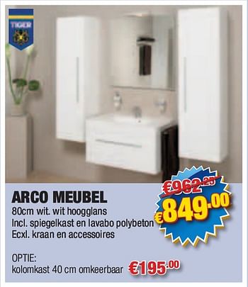 Promoties Arco meubel - Tiger - Geldig van 28/10/2010 tot 10/11/2010 bij Cevo Market