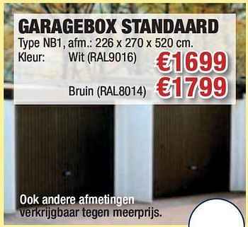 Promoties Garagebox standaard - Huismerk - Cevo - Geldig van 28/10/2010 tot 10/11/2010 bij Cevo Market