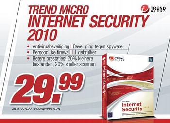 Promoties Internet security 2010 - Trend Micro  - Geldig van 08/11/2010 tot 04/12/2010 bij Auva