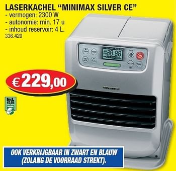 Promoties Laserkachel minimax silver ce - Huismerk - Hubo  - Geldig van 24/11/2010 tot 05/12/2010 bij Hubo