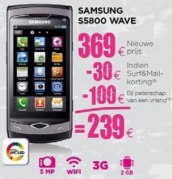 Promoties Samsung S5800 wave - Samsung - Geldig van 24/11/2010 tot 15/12/2010 bij ALLO Telecom