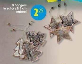 Promoties 3 hangers in schors 8.5 cm hoturel - Huismerk - Aveve - Geldig van 24/11/2010 tot 11/12/2010 bij Aveve