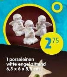 Promoties 1 porseleinen wittel engel zittend  - Huismerk - Aveve - Geldig van 24/11/2010 tot 11/12/2010 bij Aveve