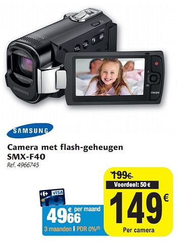 Promoties Camera met flash-geheugen  - Samsung - Geldig van 01/12/2010 tot 11/12/2010 bij Carrefour