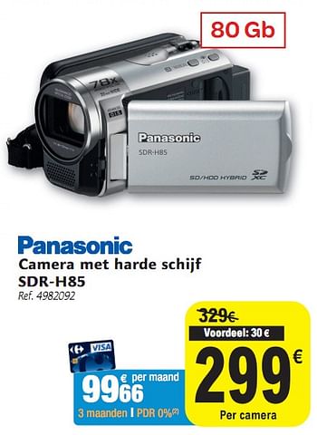 Promoties Camera met harde schijf  - Panasonic - Geldig van 01/12/2010 tot 11/12/2010 bij Carrefour