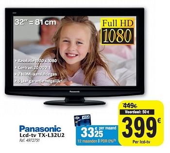 Promoties Lcd-tv  - Panasonic - Geldig van 01/12/2010 tot 11/12/2010 bij Carrefour