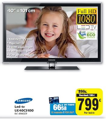 Promoties Led-tv  - Samsung - Geldig van 01/12/2010 tot 11/12/2010 bij Carrefour