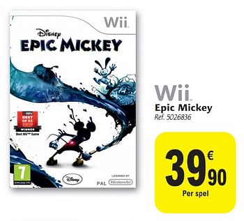 Promotions Epic mickey - Disney - Valide de 01/12/2010 à 11/12/2010 chez Carrefour