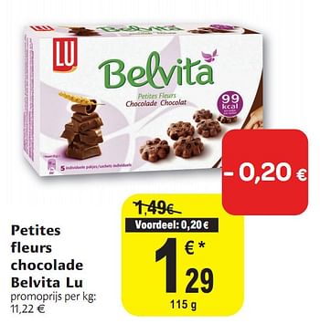 Promotions Petites fleurs chocolade belvita - Lu - Valide de 01/12/2010 à 11/12/2010 chez Carrefour