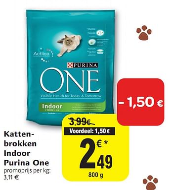 Promoties Katten - brokken indoor - Purina one - Geldig van 01/12/2010 tot 11/12/2010 bij Carrefour