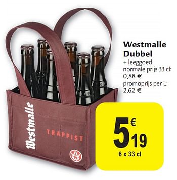 Promoties Westmalle dubbel - Huismerk - Carrefour  - Geldig van 01/12/2010 tot 11/12/2010 bij Carrefour