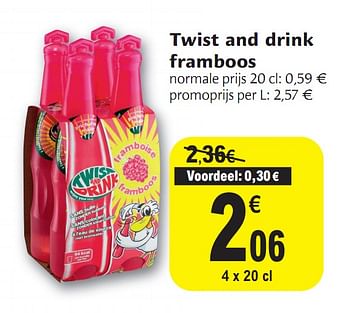 Promoties Framboos - Twist and drink - Geldig van 01/12/2010 tot 11/12/2010 bij Carrefour
