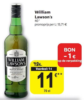 Promoties William lawson's - Huismerk - Carrefour  - Geldig van 01/12/2010 tot 11/12/2010 bij Carrefour