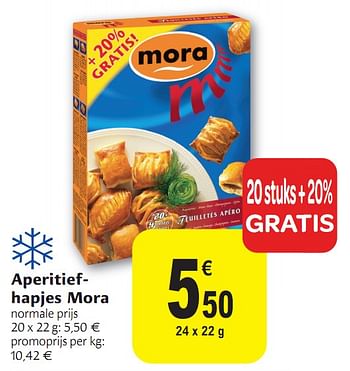 Promotions Aperitiefhapjes - Mora - Valide de 01/12/2010 à 11/12/2010 chez Carrefour