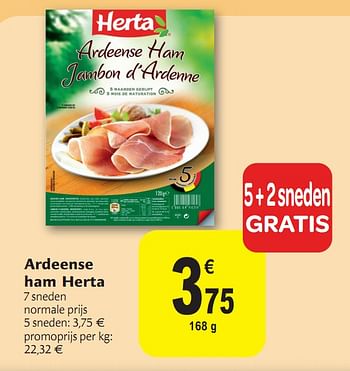 Promoties Ardeense ham - Herta - Geldig van 01/12/2010 tot 11/12/2010 bij Carrefour