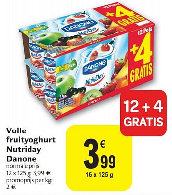 Promoties Volle fruityoghurt nutriday - Danone - Geldig van 01/12/2010 tot 11/12/2010 bij Carrefour