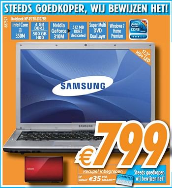 Promoties Notebook  - Samsung - Geldig van 01/12/2010 tot 31/12/2010 bij Krefel