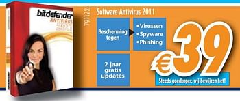 Promoties Software antivirus 2011 - Bitdefender - Geldig van 01/12/2010 tot 31/12/2010 bij Krefel