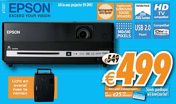 Promoties All-in-one projector  - Epson - Geldig van 01/12/2010 tot 31/12/2010 bij Krefel