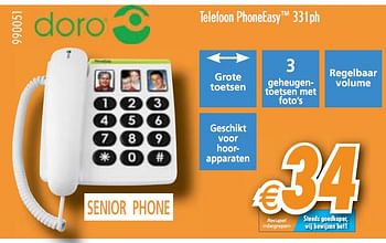 Promoties Telefoon phoneeasy™  - Doro - Geldig van 01/12/2010 tot 31/12/2010 bij Krefel