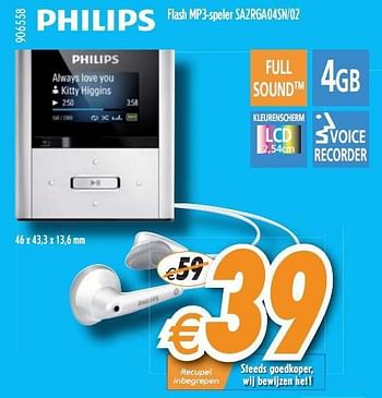 Promoties Flash mp3-speler  - Philips - Geldig van 01/12/2010 tot 31/12/2010 bij Krefel