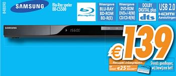 Promoties Blu-ray speler  - Samsung - Geldig van 01/12/2010 tot 31/12/2010 bij Krefel