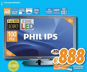 Promoties Led flat televisie  - Philips - Geldig van 01/12/2010 tot 31/12/2010 bij Krefel