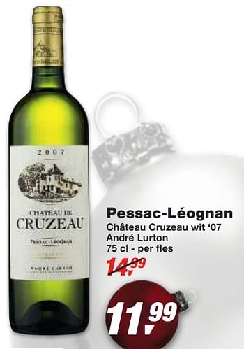 Promoties Pessac-léognan - Witte wijnen - Geldig van 01/12/2010 tot 14/12/2010 bij Makro
