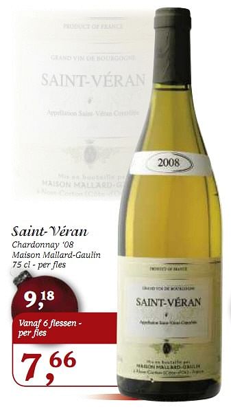 Promoties Saint-véran - Witte wijnen - Geldig van 01/12/2010 tot 14/12/2010 bij Makro