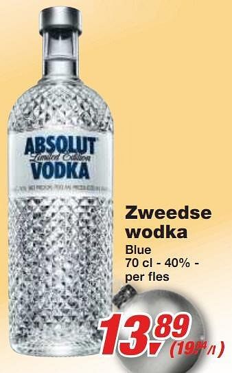 Promotions Zweedse wodka - Absolut - Valide de 01/12/2010 à 14/12/2010 chez Makro