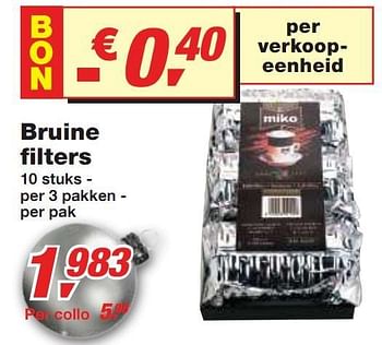 Promoties Bruine filters - Miko - Geldig van 01/12/2010 tot 14/12/2010 bij Makro