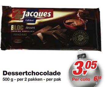 Promoties Dessertchocolade - Jacques - Geldig van 01/12/2010 tot 14/12/2010 bij Makro