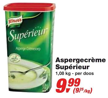 Promotions Aspergecrème supérieur - Knorr - Valide de 01/12/2010 à 14/12/2010 chez Makro